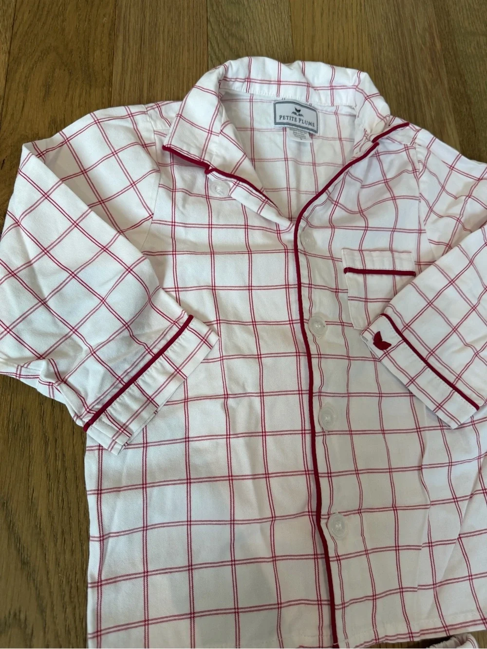 💗 Petite Plume Pink Windowpane Pajama Set Girls 3T Classic
